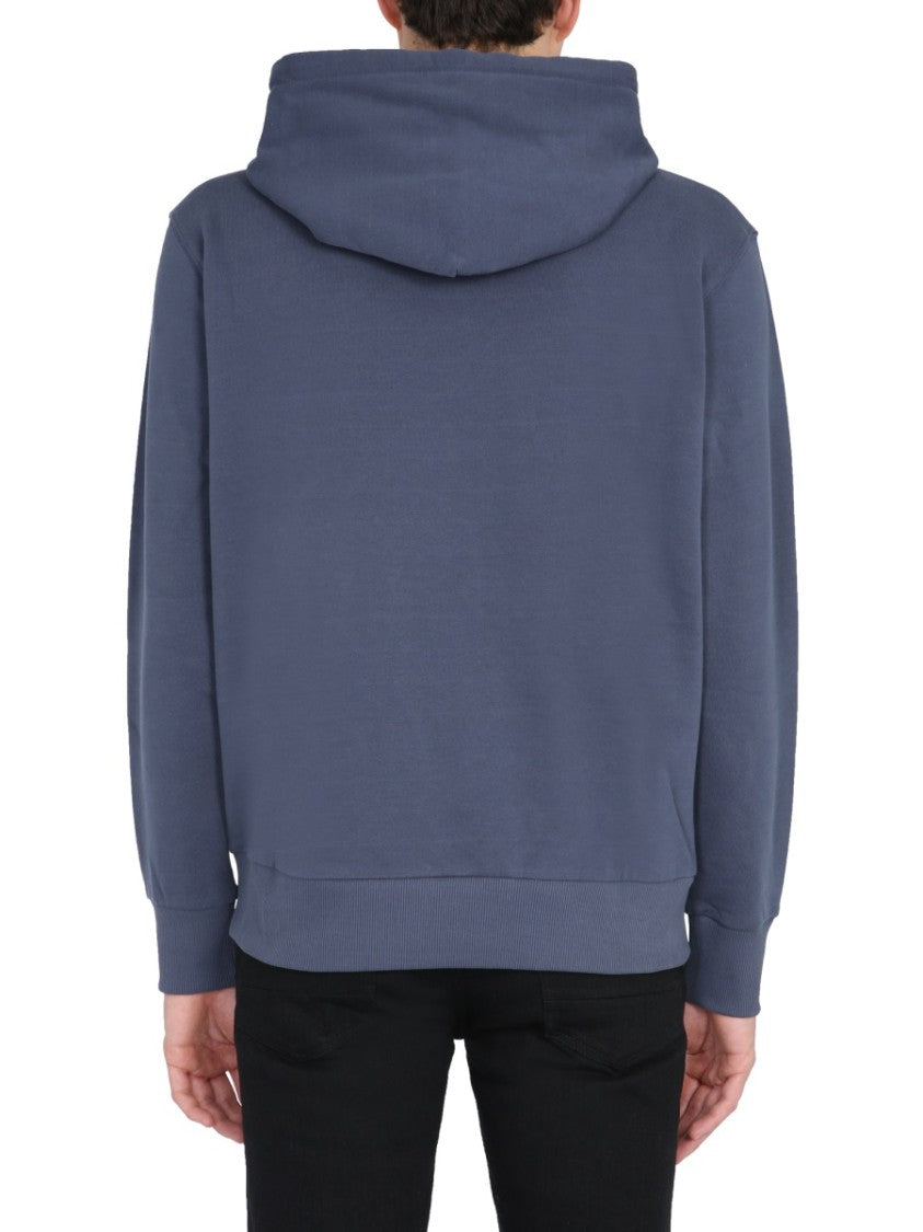 Ih Nom Uh Nit Muted Blue Hoodie With Multicolored Drawstrings