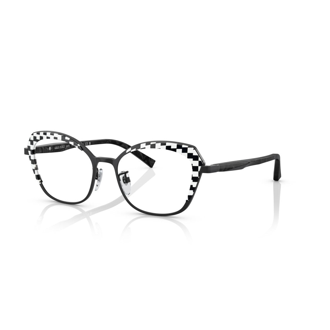 Luxottica 2046T Vista Lightweight Titanium Eyeglasses With Checkerboard Detailing