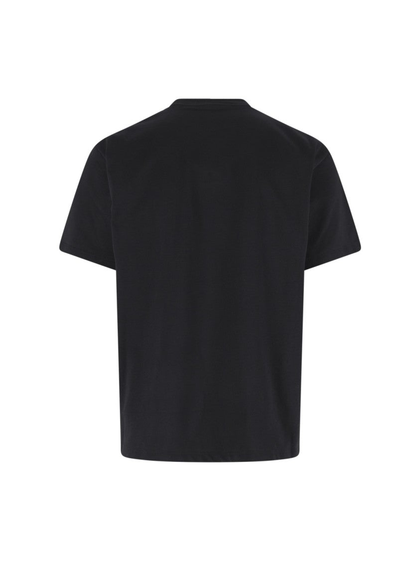 Valentino Black V Detail Minimalist Cotton T-Shirt
