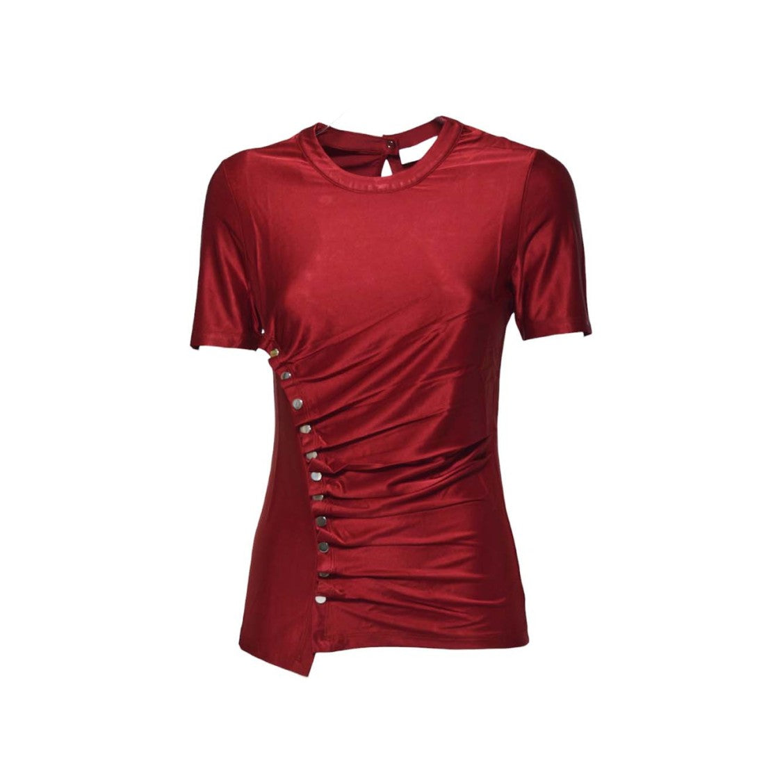 Rabanne Red Viscose Pleated Top