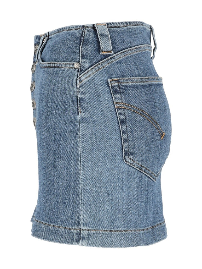 Dondup Blue Classic Denim Mini Skirt