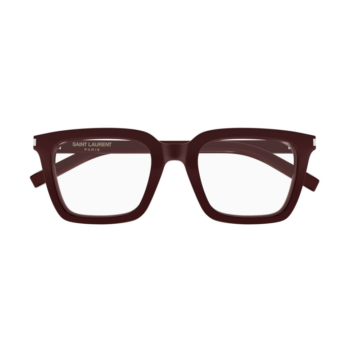 Saint Laurent Oversized Square Burgundy Sunglasses With Glossy Finish