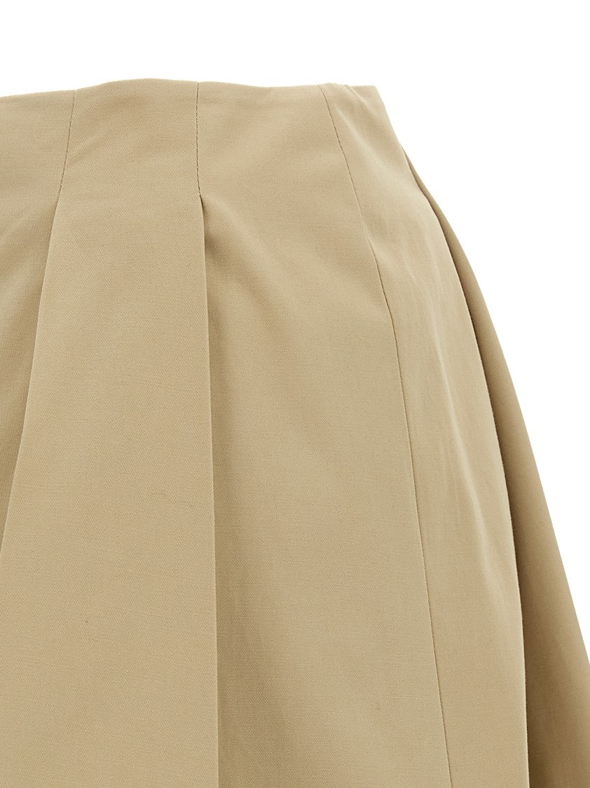Balmain Flared Pleated Mini Skirt With Antiqued Chain Detail