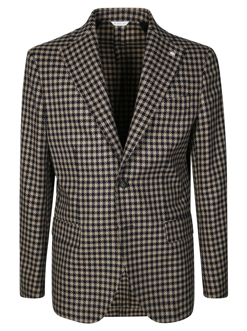Manuel Ritz Monochrome Pied De Poule Tailored Jacket