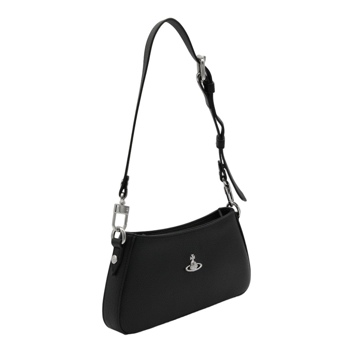 Vivienne Westwood Black Shoulder Bag With Textured Finish