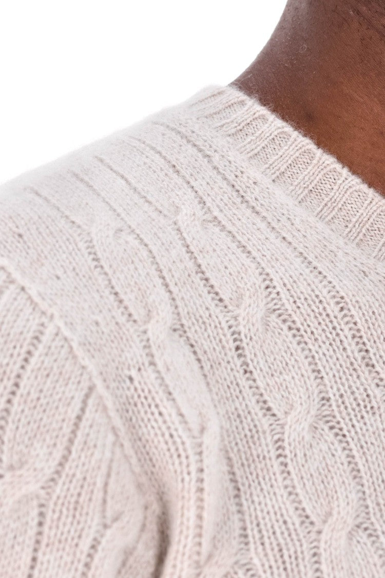 Drumohr Cable Knit Cashmere Crewneck Sweater
