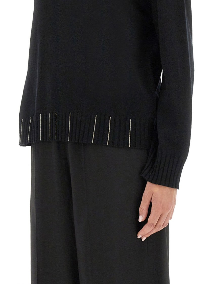 Fabiana Filippi Black Wool, Silk And Cashmere Sweater