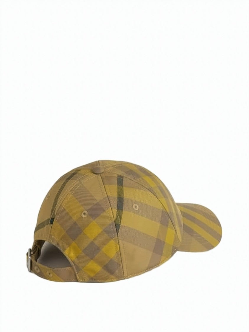 Burberry Structured Brown Check Pattern Burberry Baseball Cap