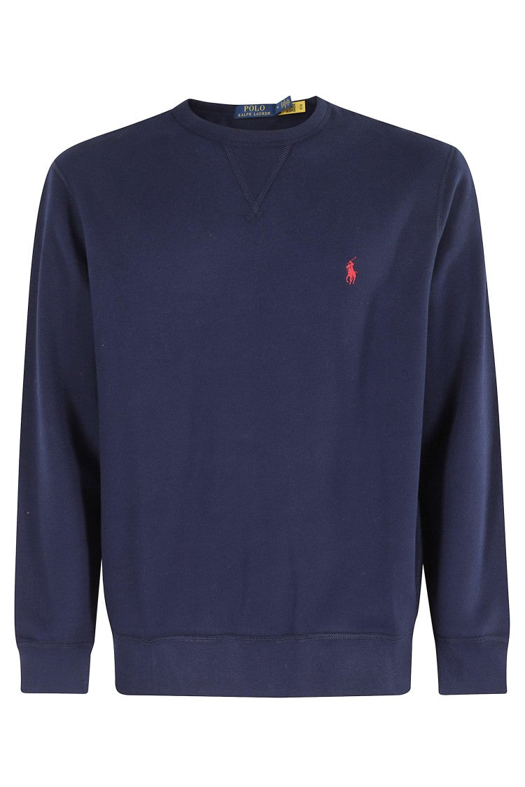 Polo Ralph Lauren Crew Neck Sweatshirt With Ribbed Cuffs And Embroidered Logo
