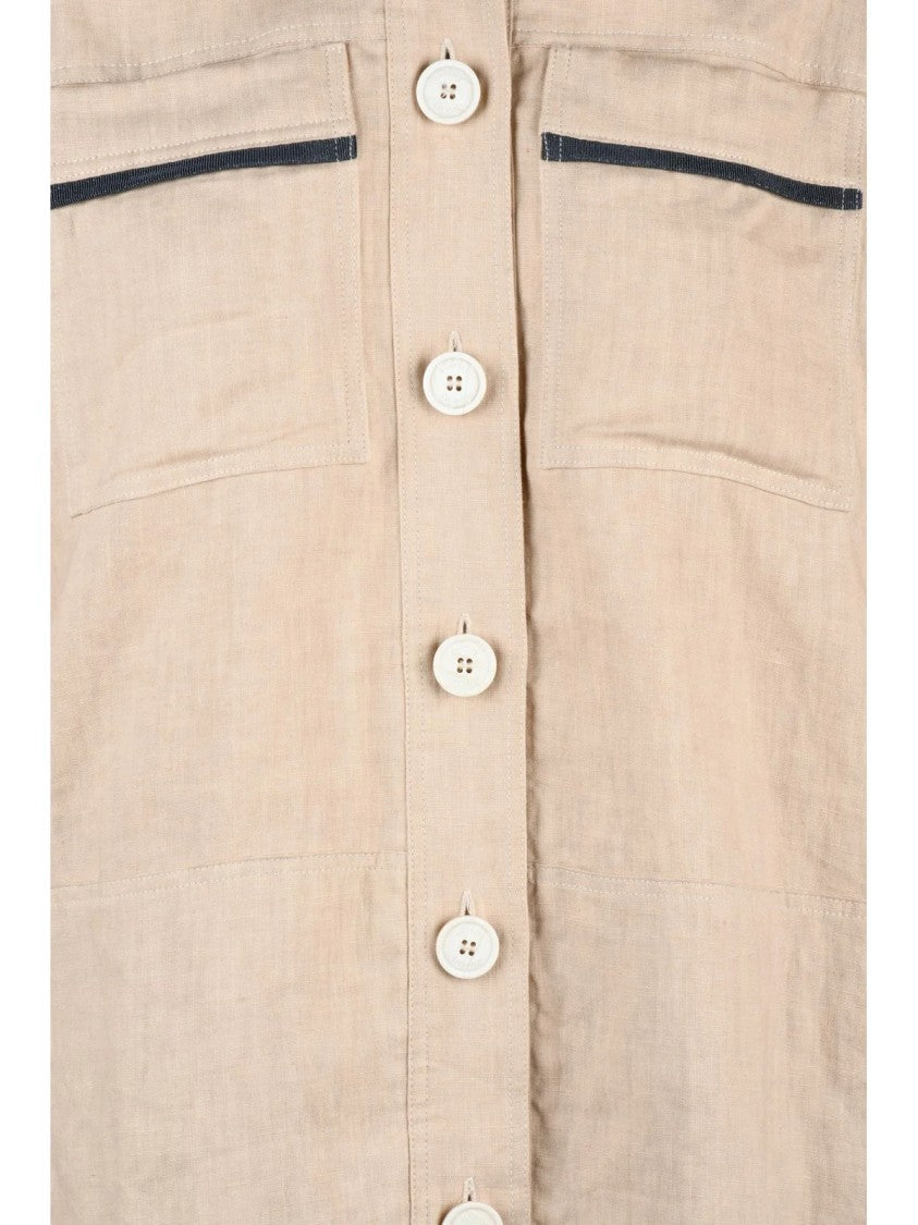 Eleventy Beige Linen Shirt