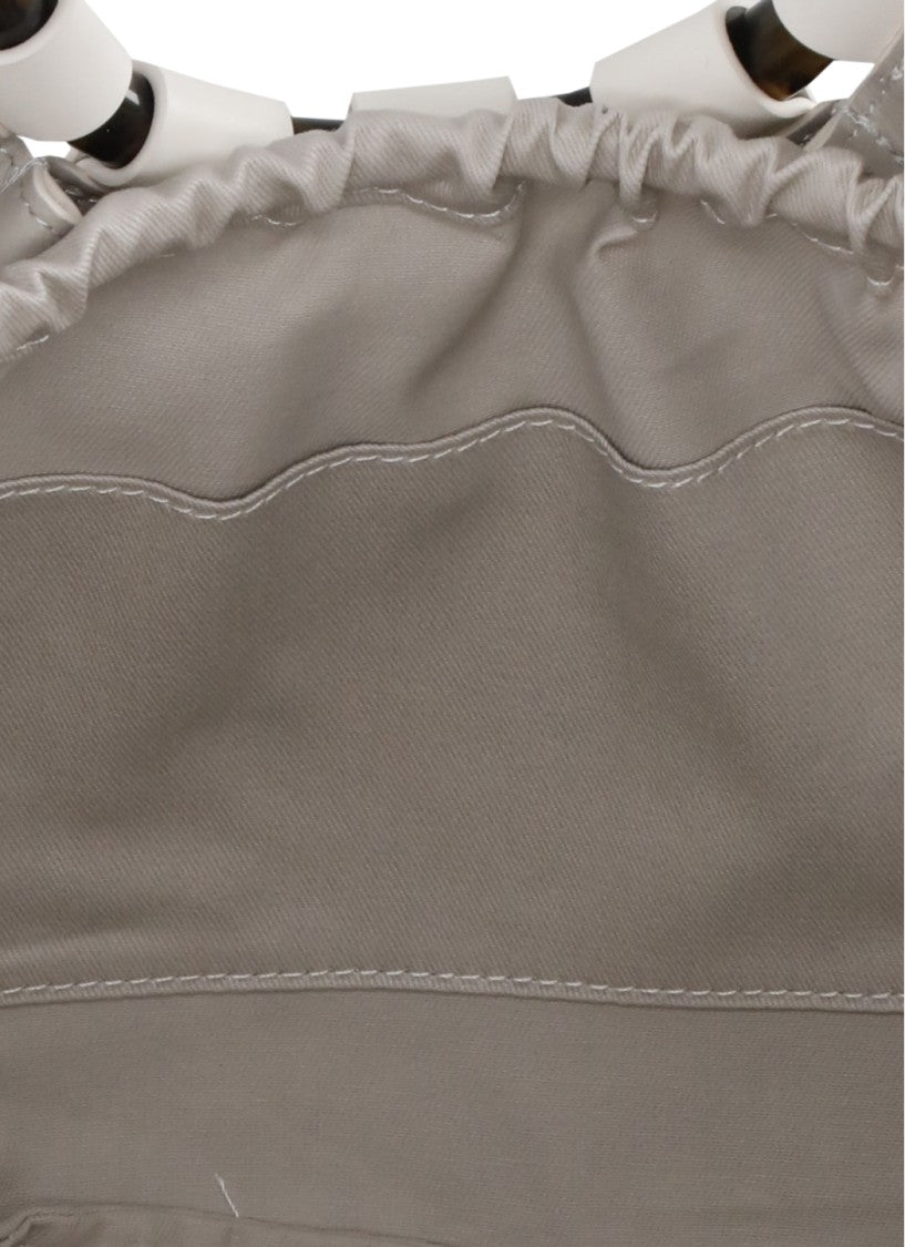 Coccinelle Ivory Leather Shell Bag With Structured Detailing