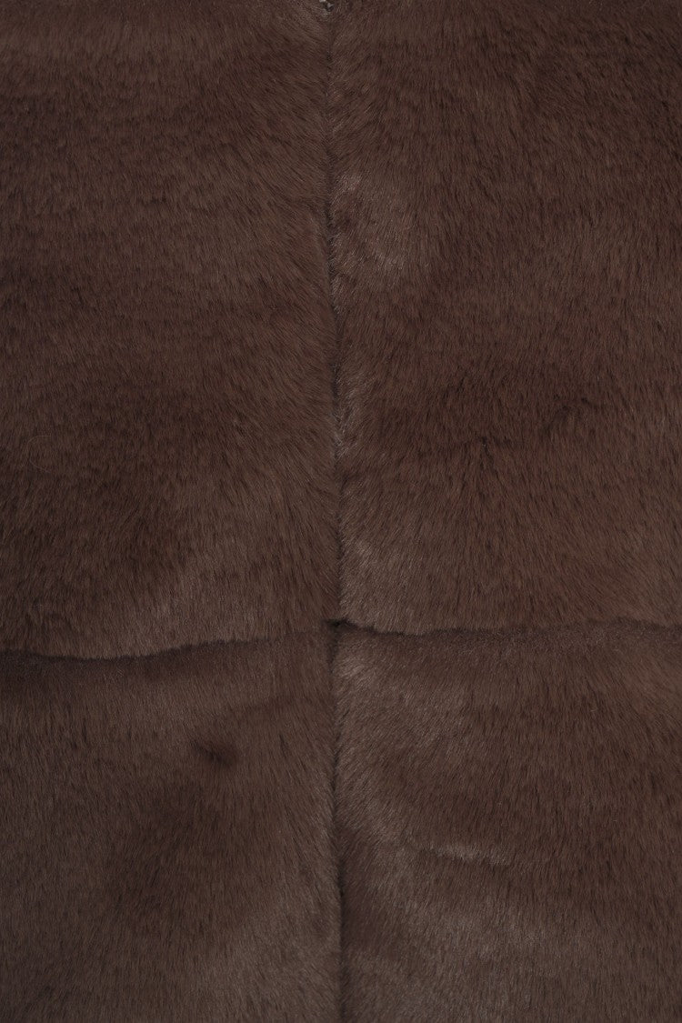 Save The Duck Faux Fur Waistcoat With High Collar And Plumtech Padding