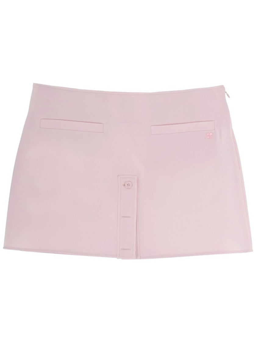 Courrèges Sleek Buttoned Flap Detail Mini Skirt