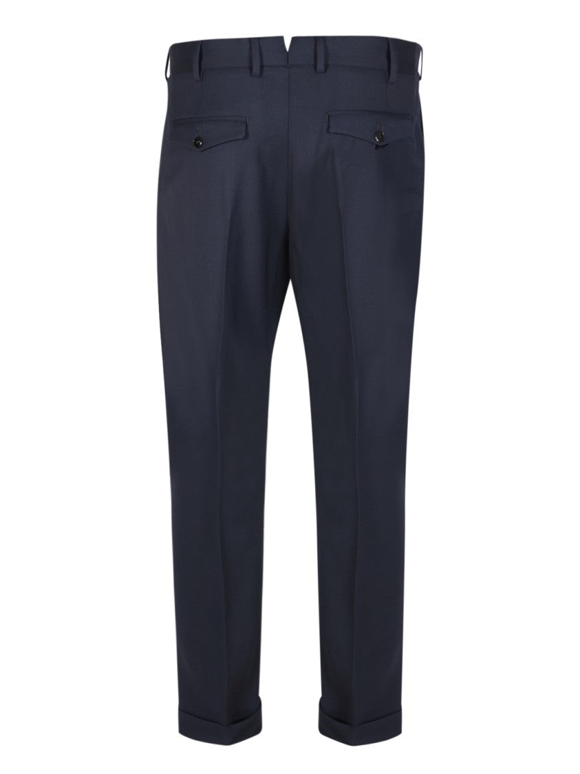 Pt Torino Blue Pleated Trousers