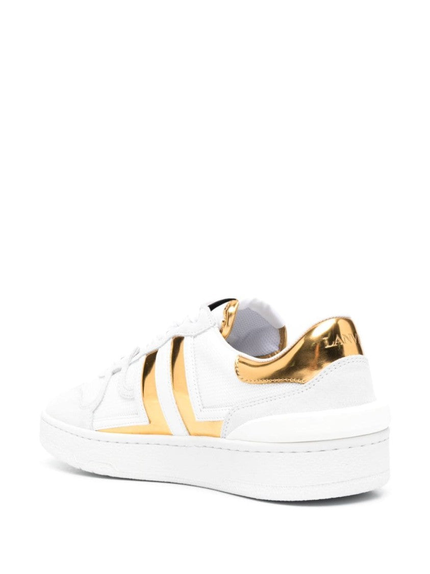 Lanvin Clay Lace-Up Sneakers With Gold-Tone Accents