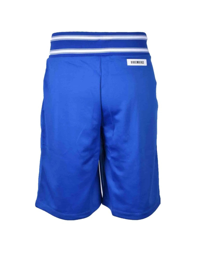 Bikkembergs Blue Polyester-Blend Bermuda Shorts