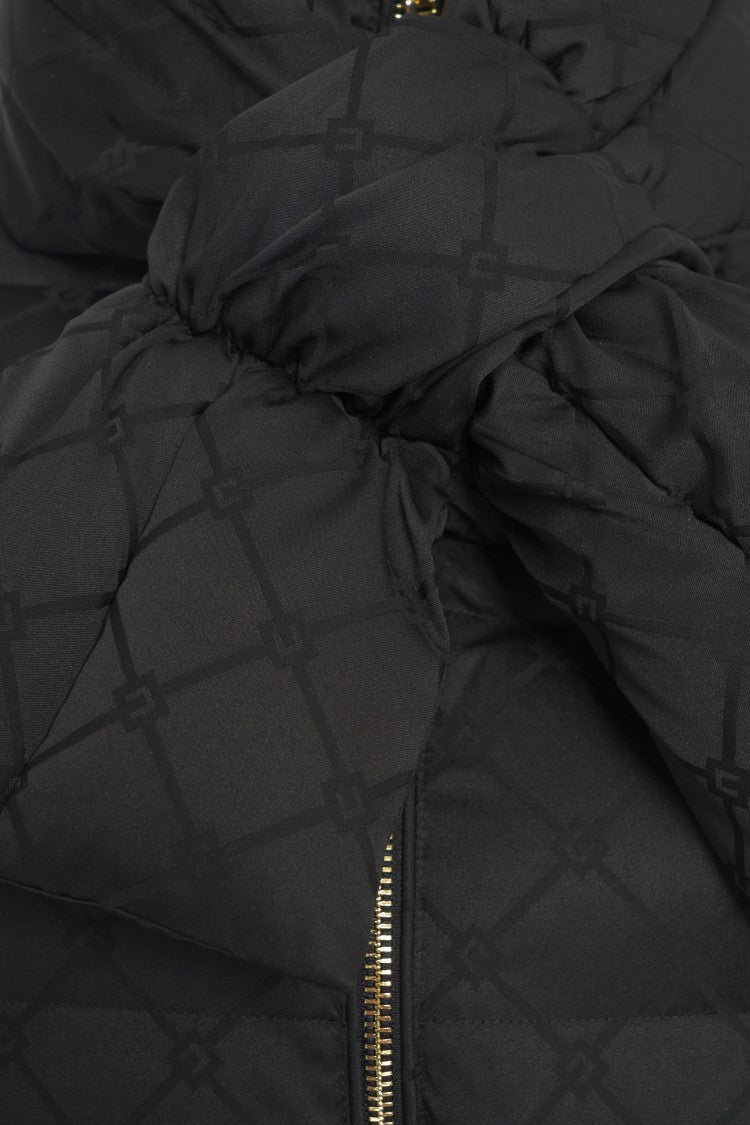 Elisabetta Franchi Cropped Velvet Padded Coat