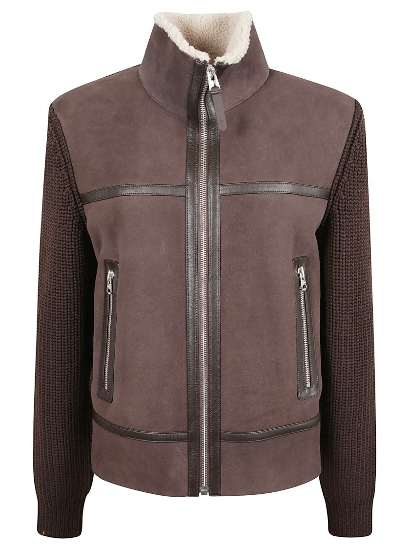 Mackage Shearling Panel Jonathan Jacket With Leather Accents