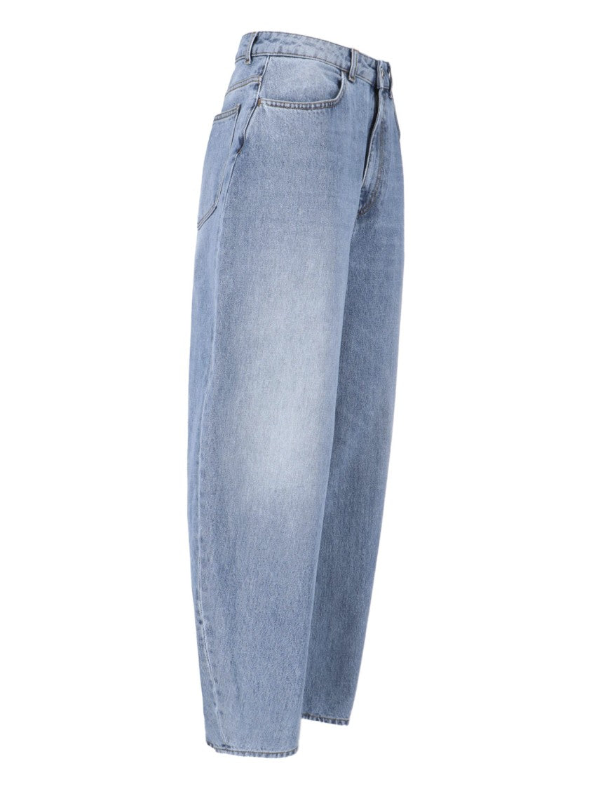 Róhe Blue Rounded Wide-Leg Cotton Jeans