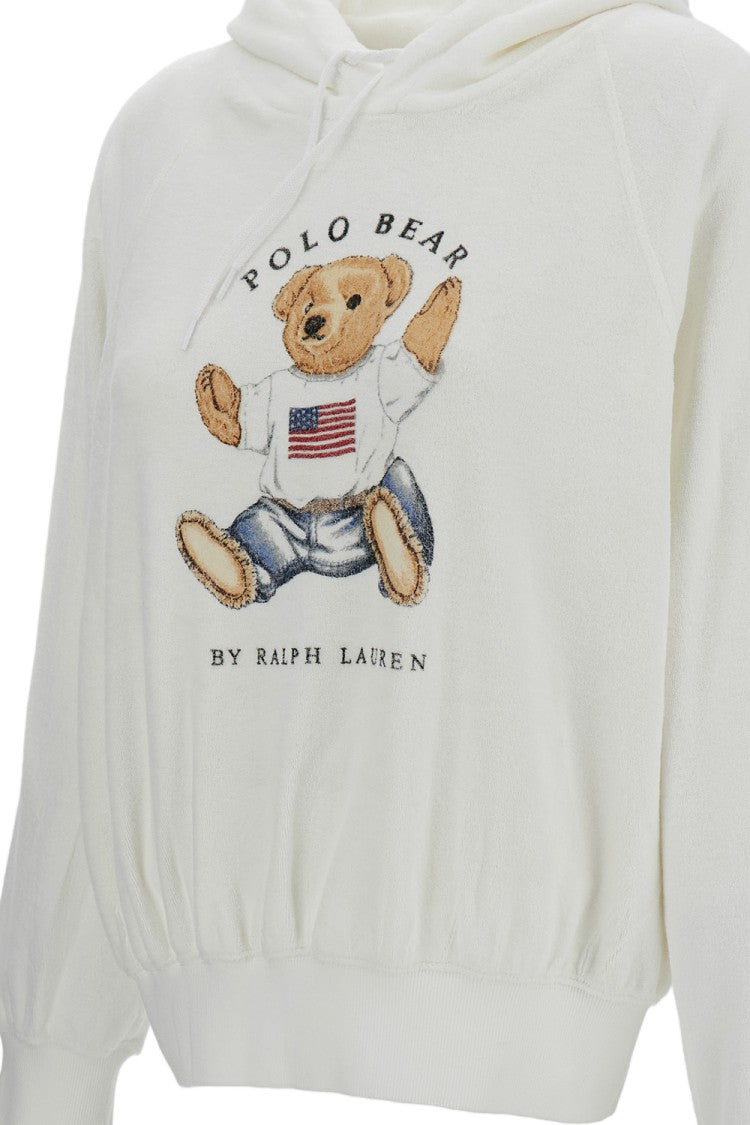 Polo Ralph Lauren Cream Polo Bear Printed Hoodie