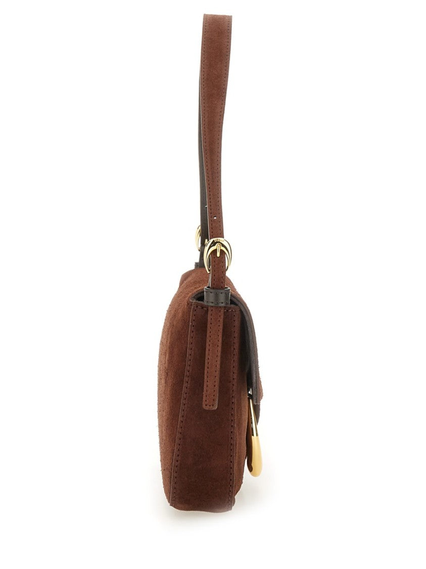 Staud Brown Suede Leather Shoulder Bag