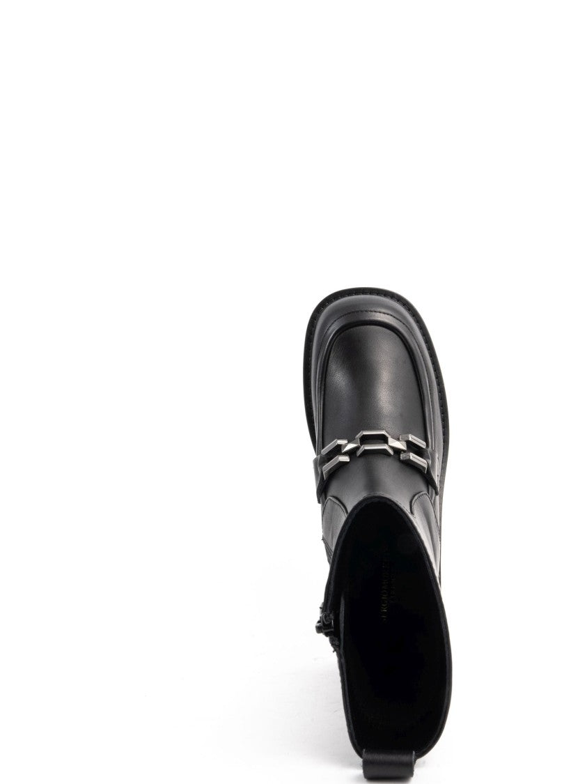 Sergio Moretti Ankle Boots With Metallic Buckle Detail