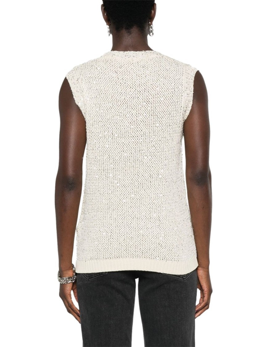 Golden Goose Melyssa Sleeveless Sequin Knit Tank Top