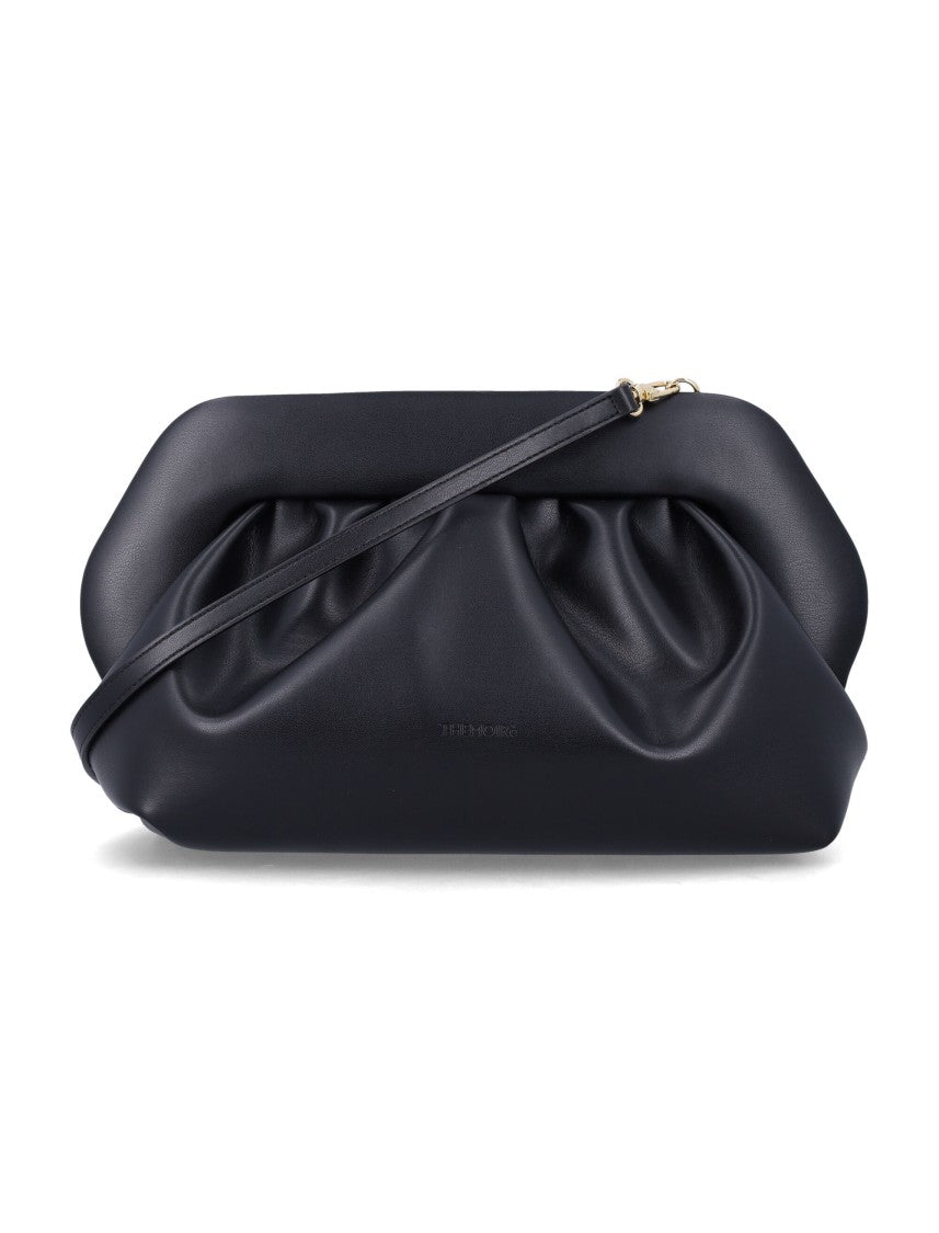 Themoirè Soft Gathered Leather Frame Clutch
