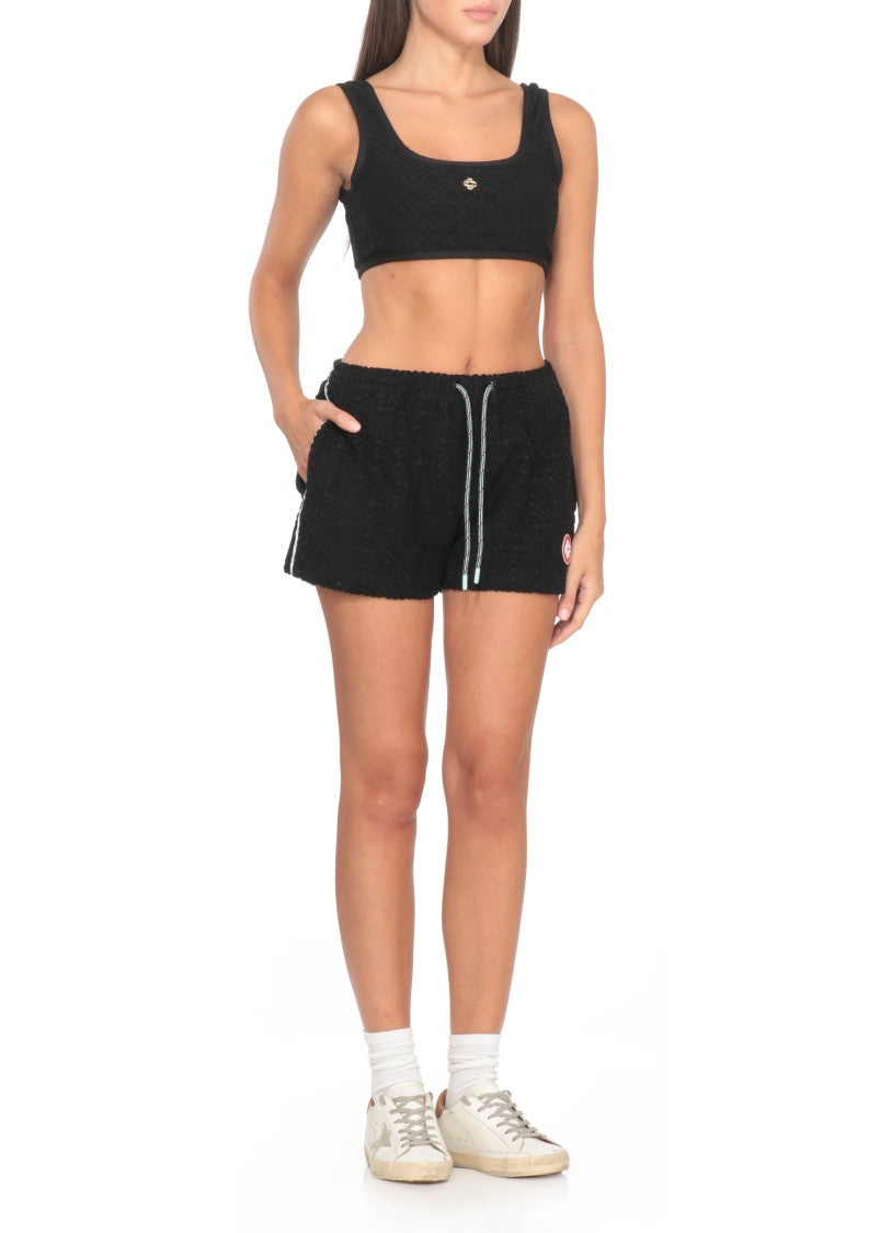 Casablanca Textured Black Top