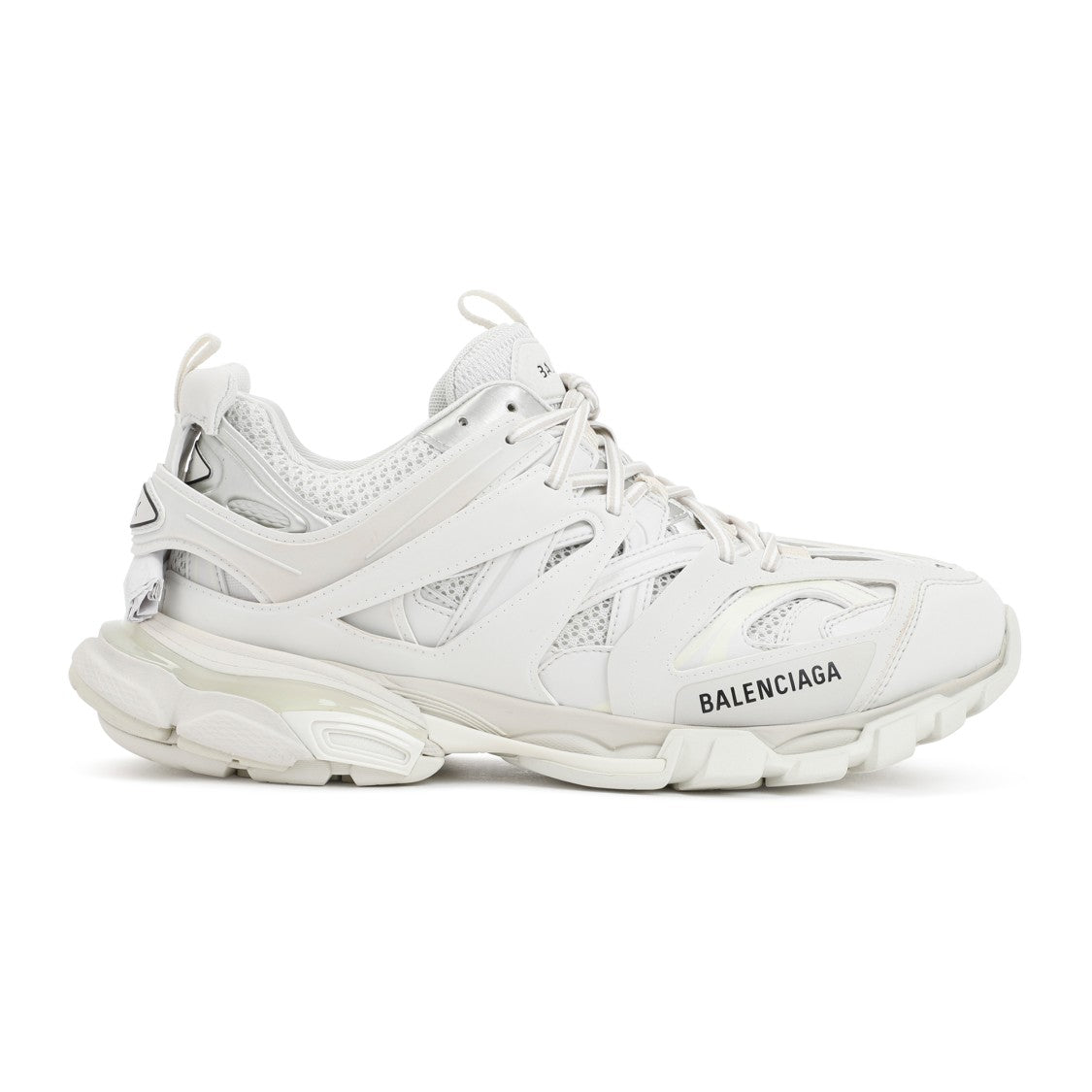 Balenciaga Dynamic White Track Sneakers With Lace-Up Fastening