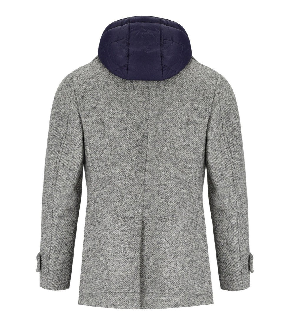 Bob Iver Melange Grey Double-Breasted Coat