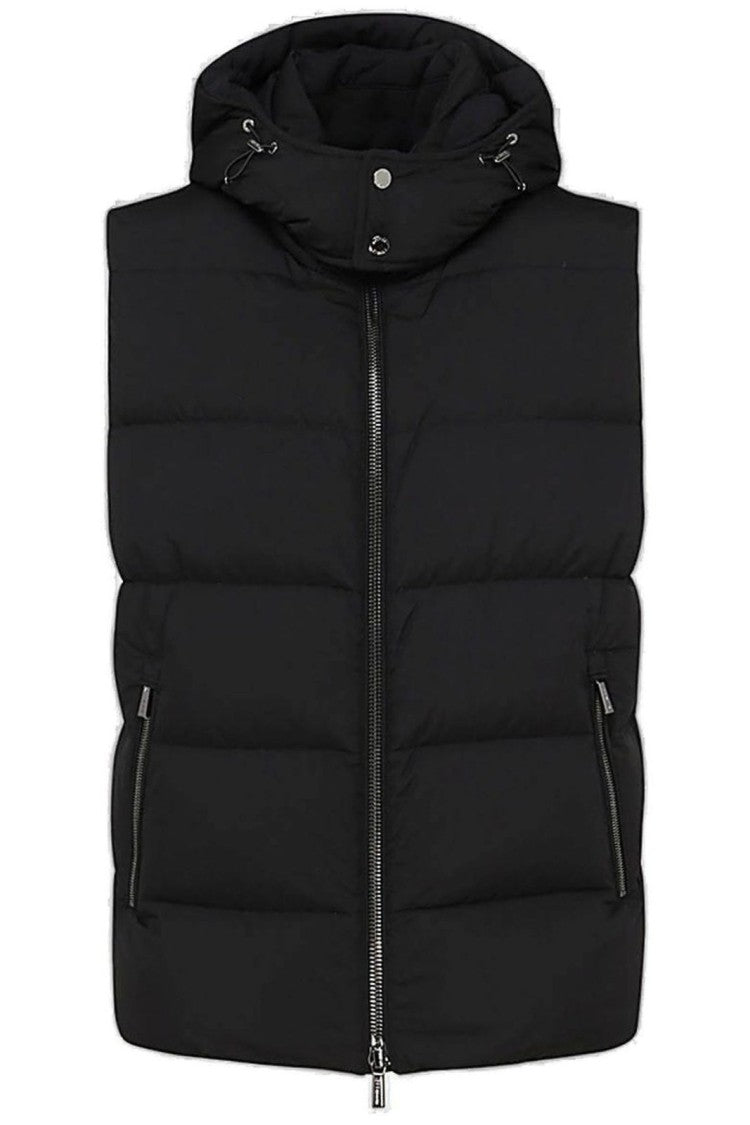Moorer Padded Grey Jacket With Zip-Up Front