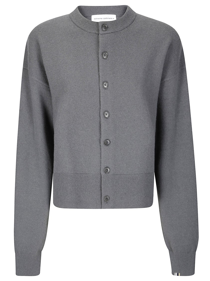 Extreme Cashmere Button-Down Cashmere Crew Neck Cardigan