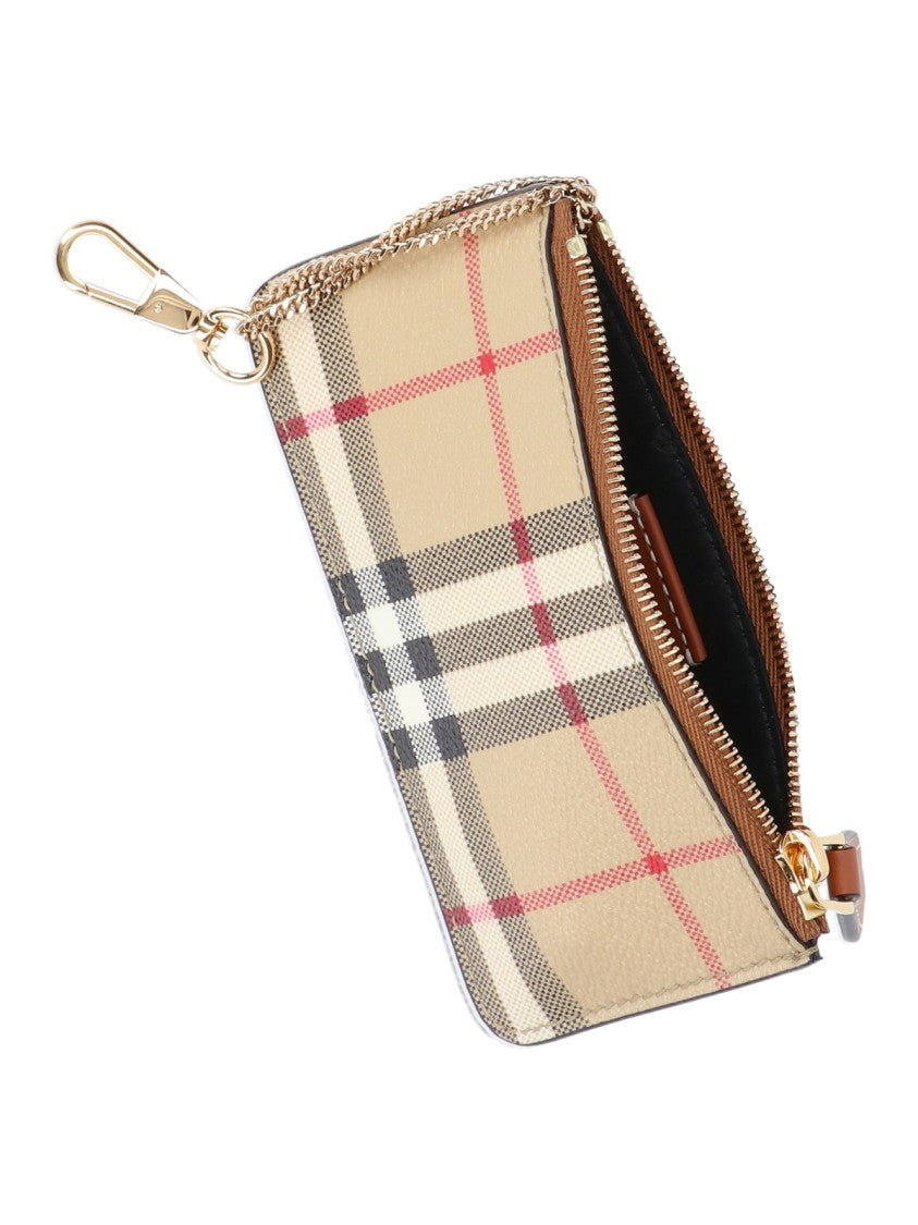Burberry "Check" Zip Coin Purse - Beige