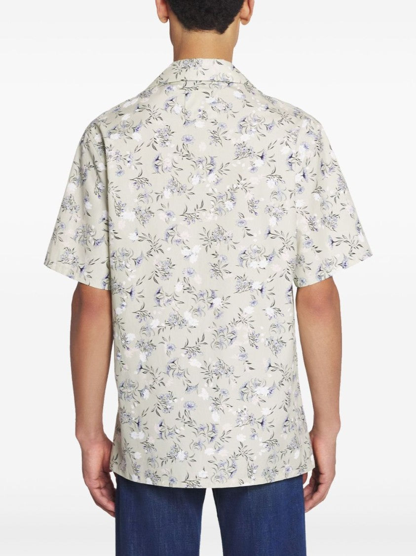 Lanvin Beige Short Sleeve Floral Print Shirt