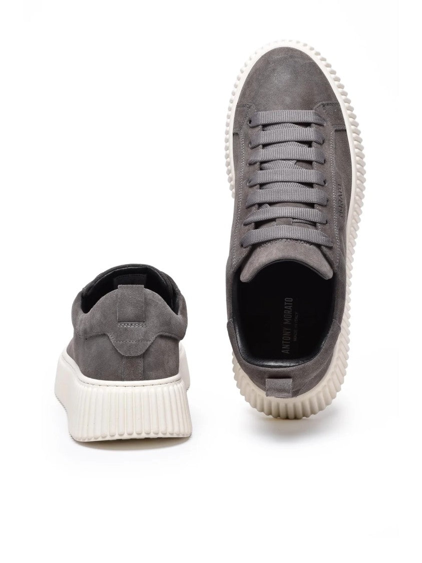 Antony Morato Grey Leather Sneakers