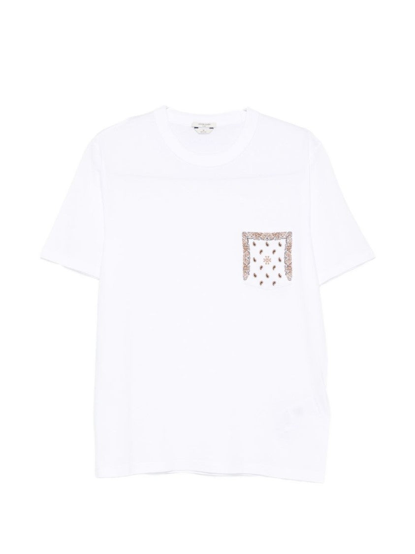 Jacob Cohen Short-Sleeve Crew Neck T-Shirt With Paisley Pocket Detail