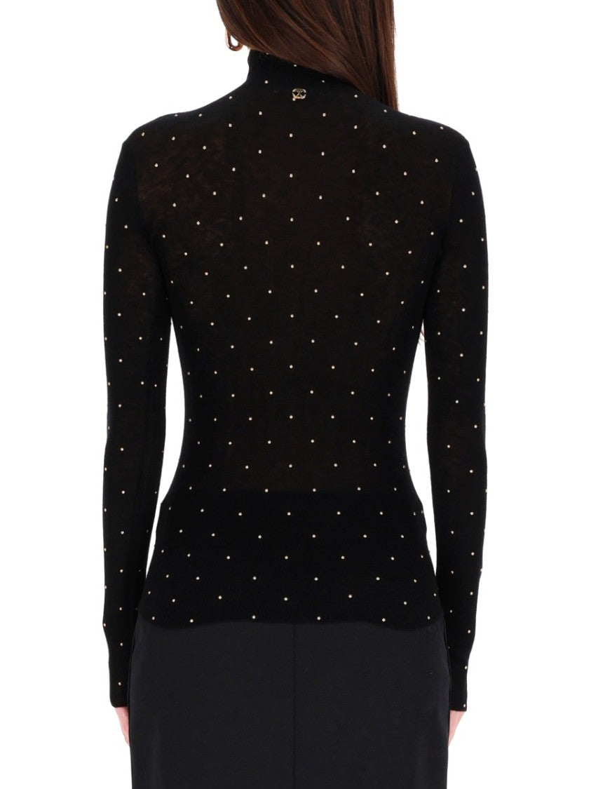 Rabanne Fitted Black Wool Sweater