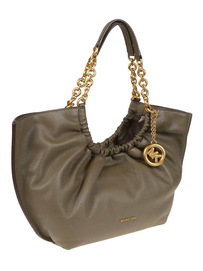 Michael Kors Small Indie Leather Gold-Tone Chain Tote Bag
