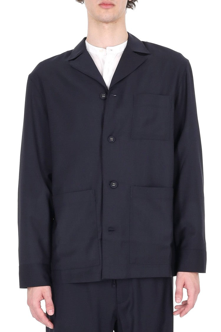 Officine Generale Sheldon Super 110S Wool Shirt Jacket