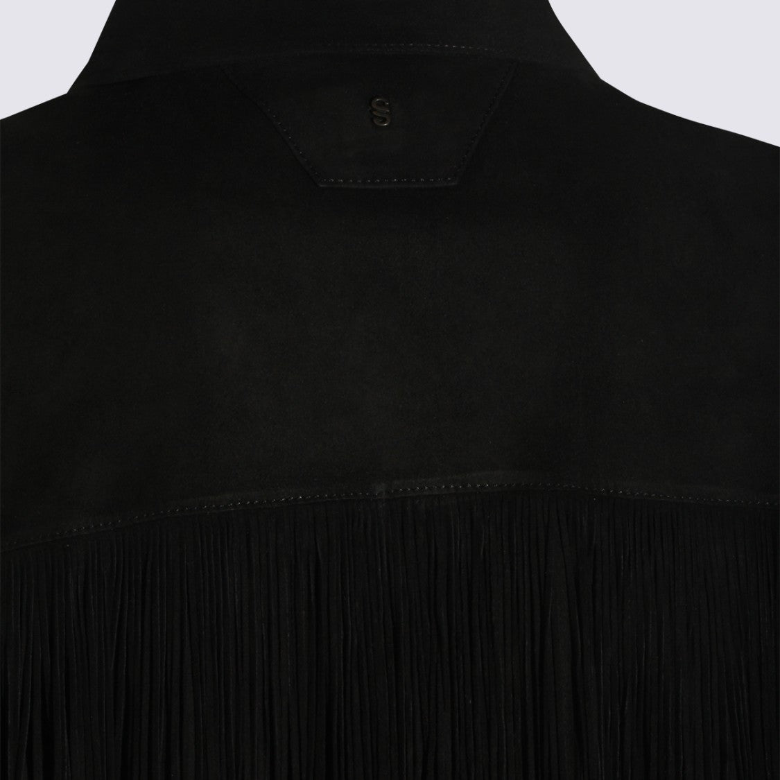 Salvatore Santoro Minimalist Black Jacket With Fringe Detailing