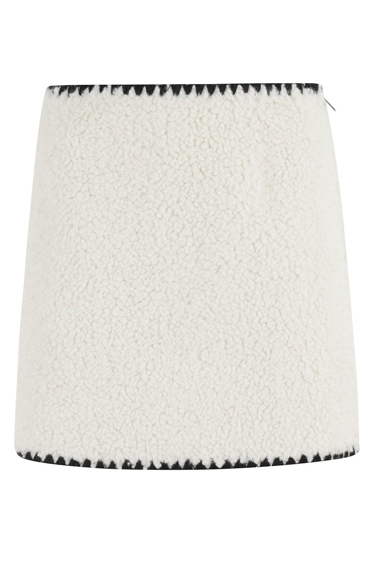 Ermanno Firenze Textured Mini Skirt In Teddy Fabric