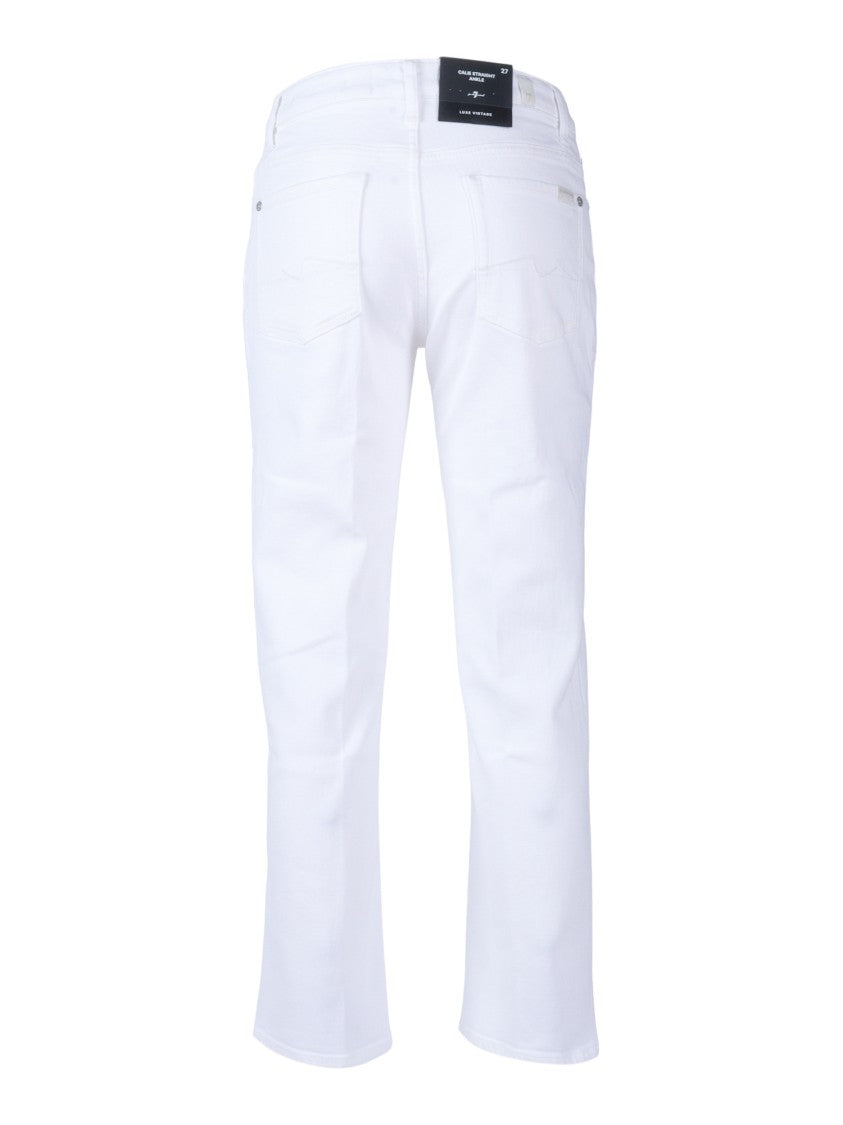7 For All Mankind Crisp White Straight Ankle Jeans