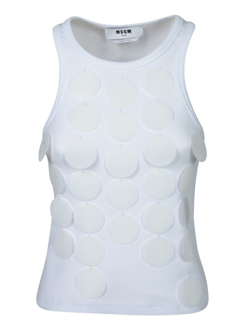 Msgm Sleeveless Top With Ribbed Neckline