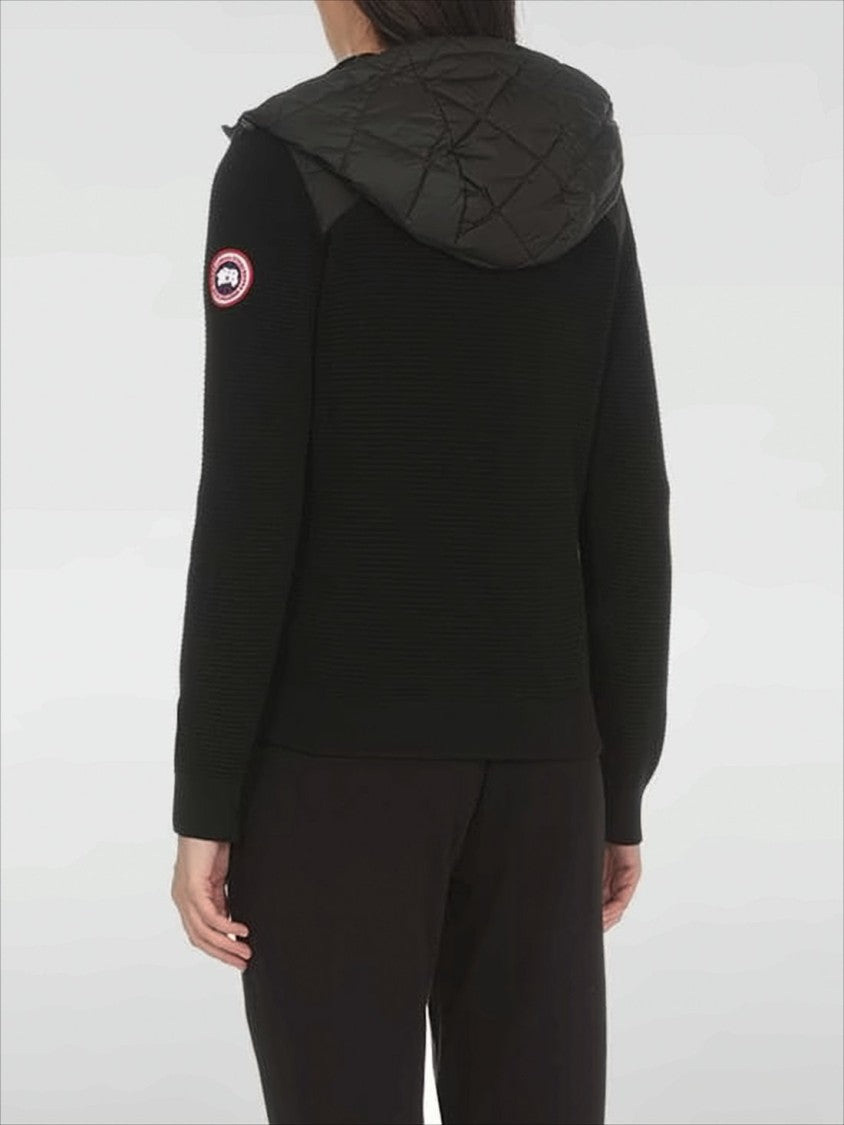 Canada Goose Diamond-Stitched Quilted Jacket With Knit Sleeves