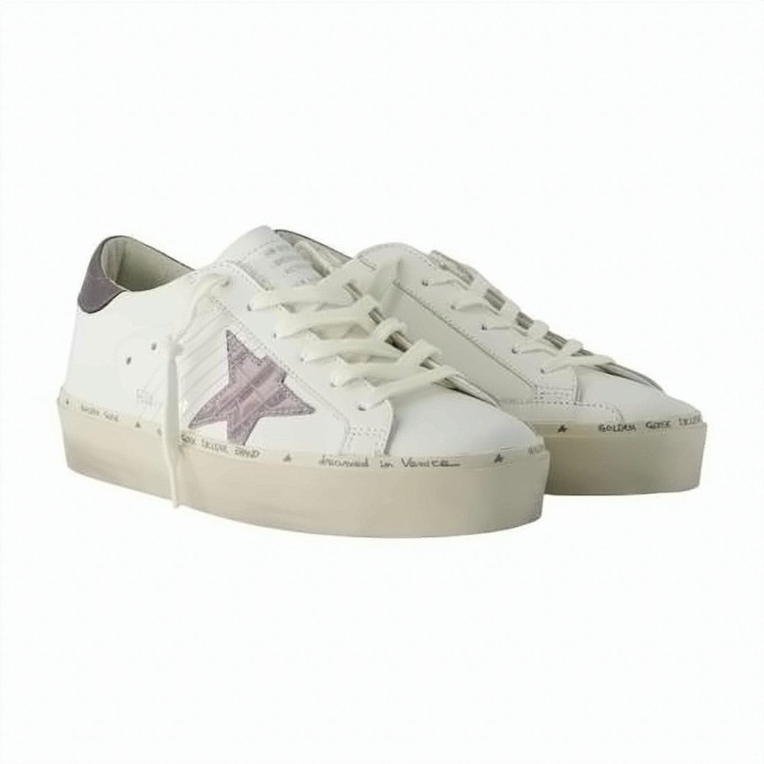 Golden Goose Low-Top Sneakers With Metallic Purple Star Detail
