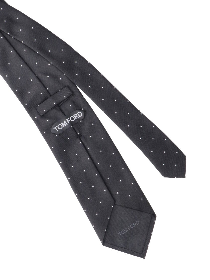 Tom Ford Adjustable Polka Dot Mulberry Silk Necktie
