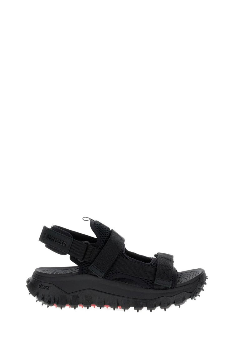 Moncler Double Front Strap Black Vela Sandals With Chunky Sole
