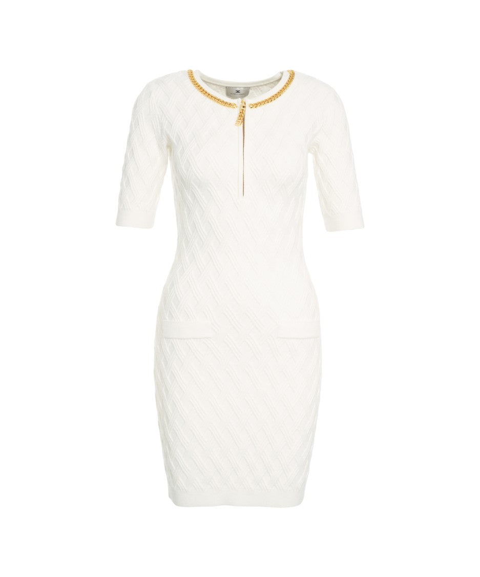 Elisabetta Franchi Mini Dress With Chain Details