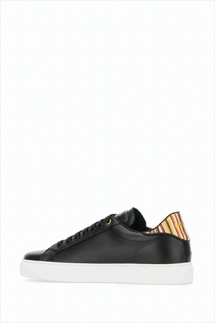 Paul Smith Smooth Leather Low-Top Sneakers With Multicolored Striped Detail